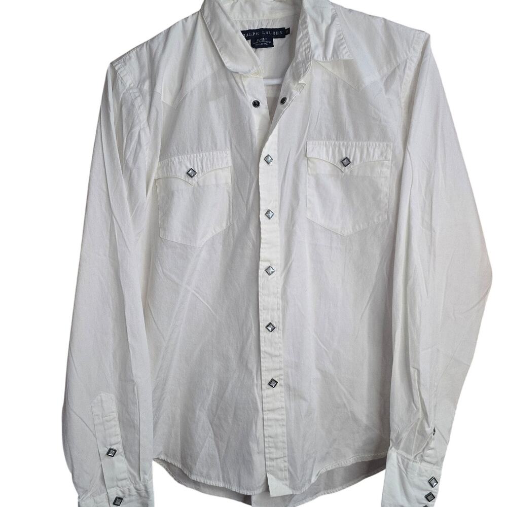 White long-sleeve Ralph Lauren button-down shirt YOUTH 12